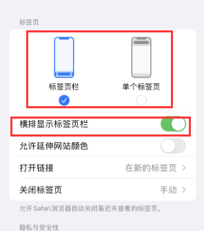 果洛iPhone授权维修分享Safari浏览器如何切换标签栏位置 