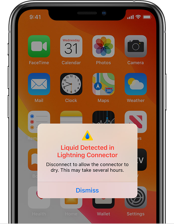 果洛苹果手机维修分享iPhone 12 在充电时出现 “闪电接口检测到液体”的提示怎么办 